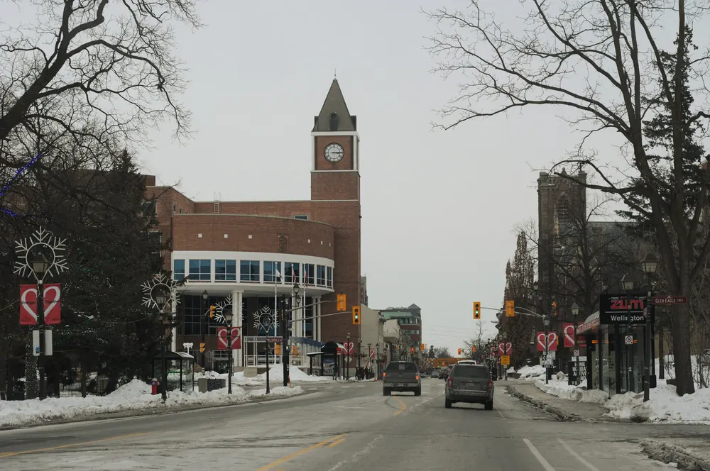 The clock tower on Main Street in downtown Brampton